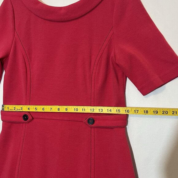 Boden Women’s Betty Ottoman Dress Size 10 R Hot Pink Stretch Lined Knee Short Sl - Picture 7 of 15